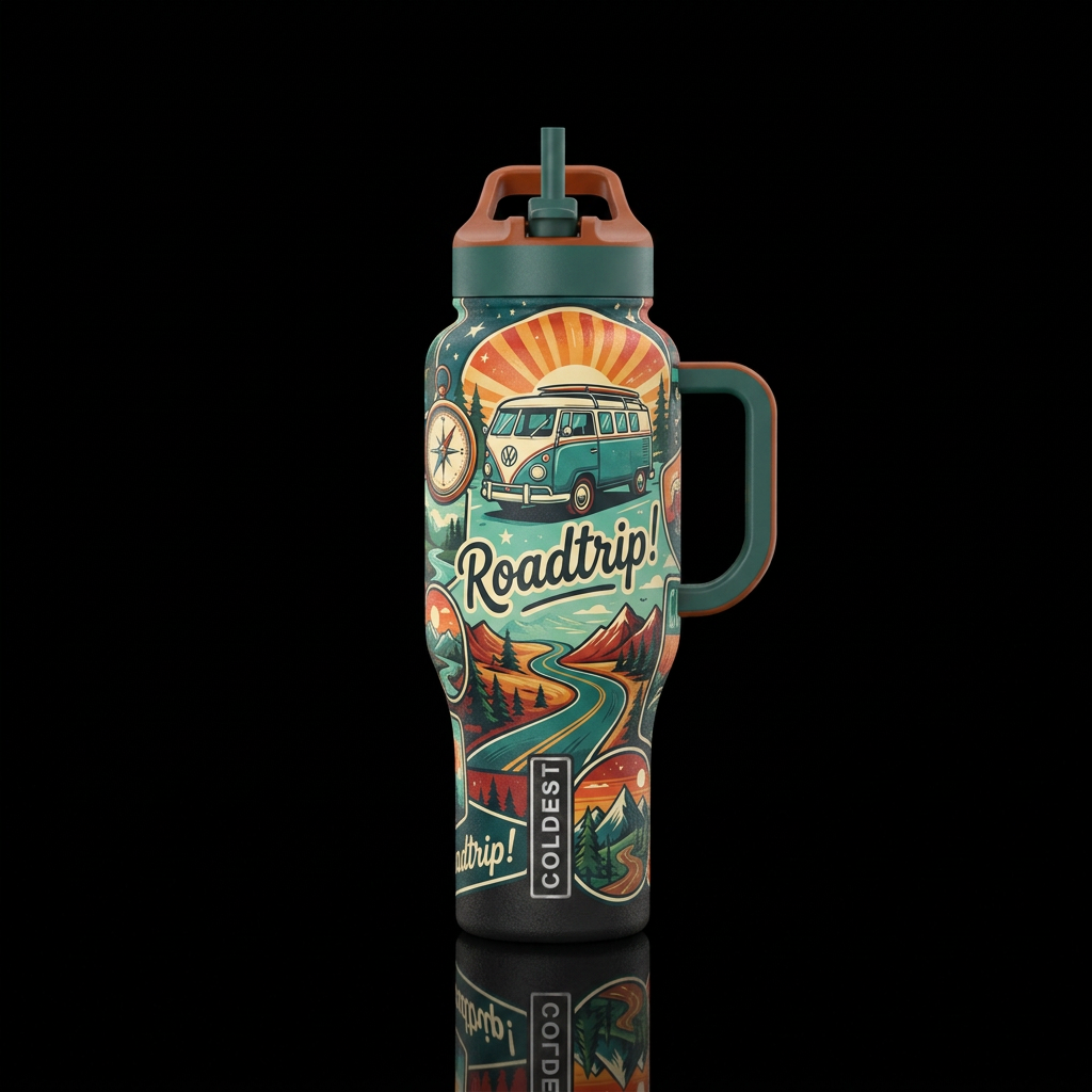 Roadtrip! water bottle design