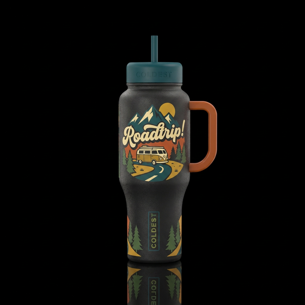 Roadtrip! water bottle design