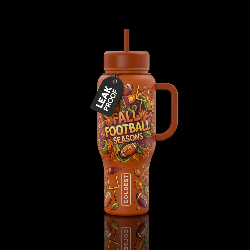 Fall football seasons n water bottle design