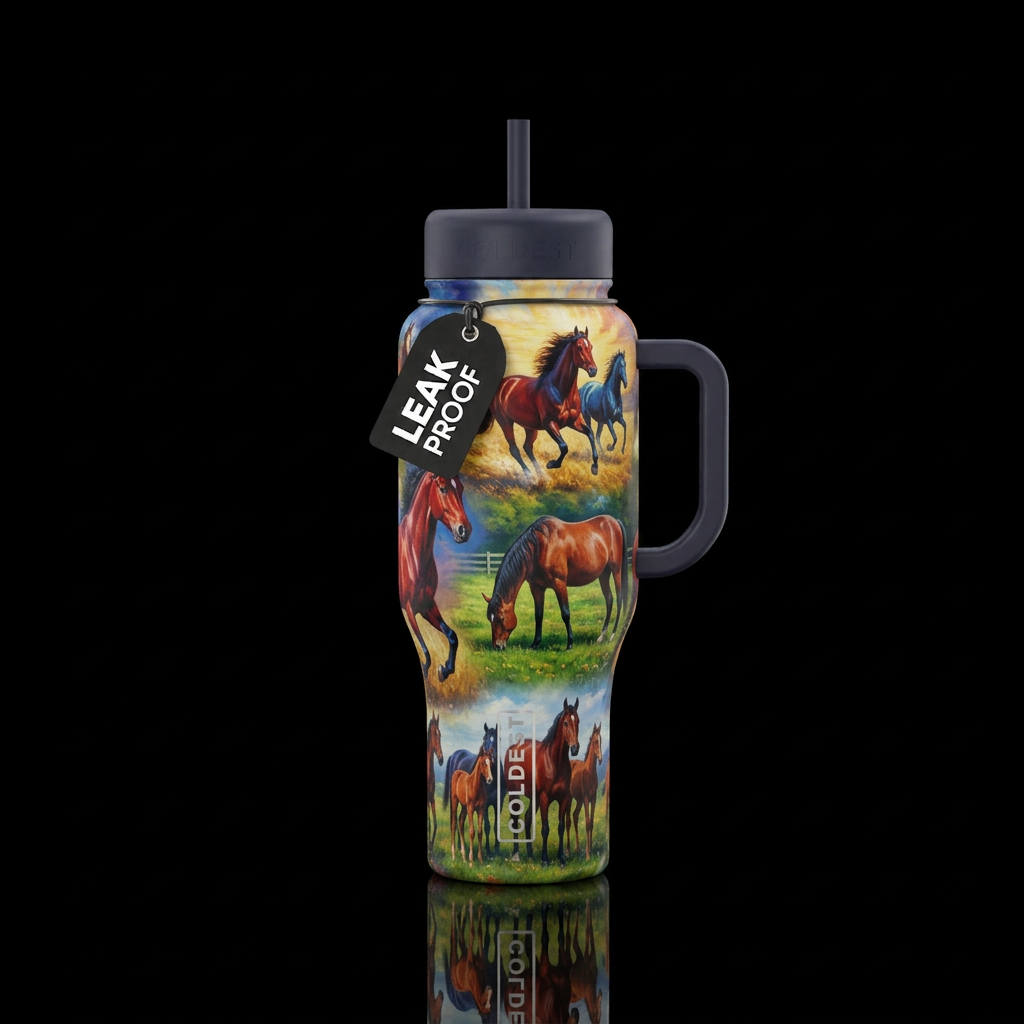 Horse life water bottle design