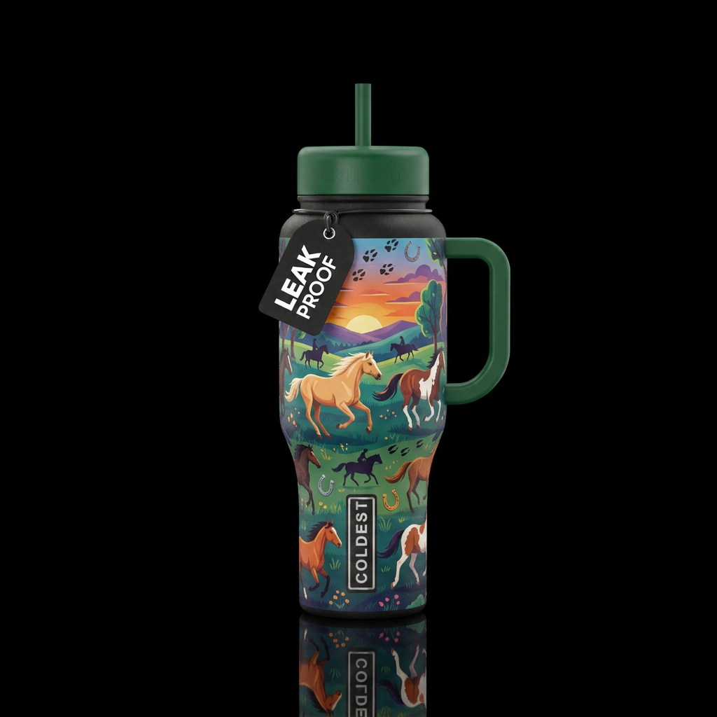 Horse life water bottle design