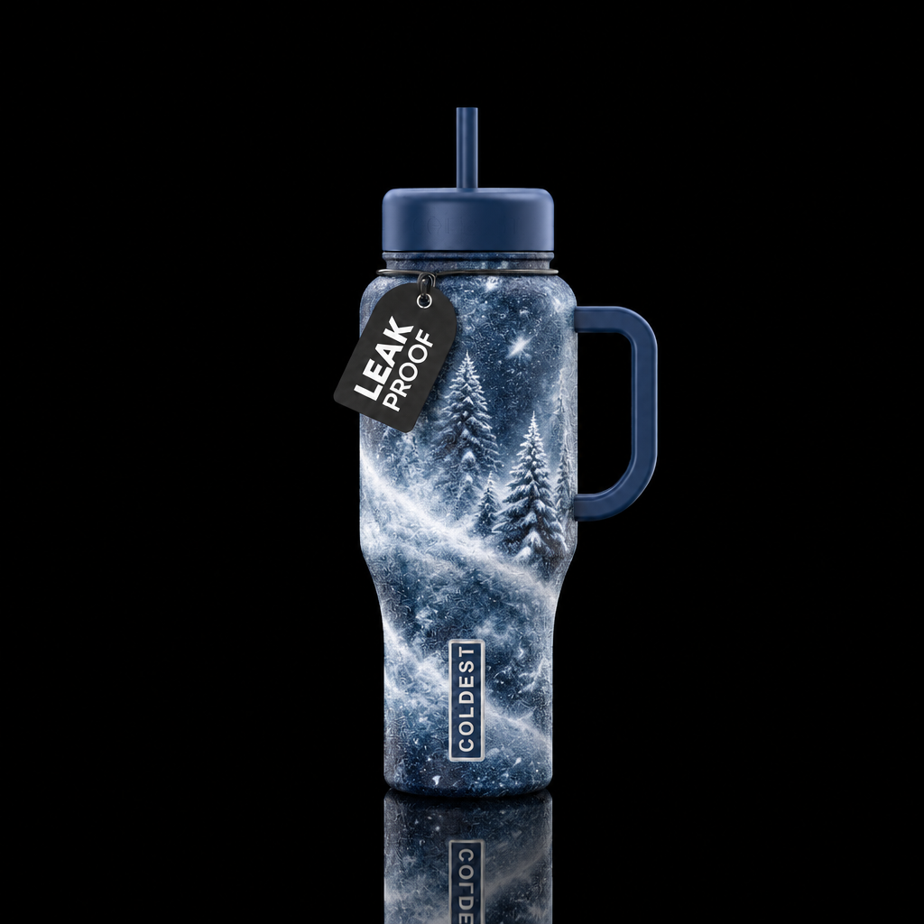 Snowstorm water bottle design
