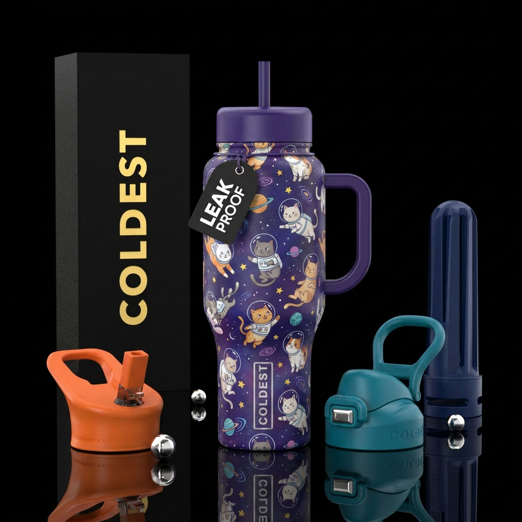 Astro kitty water bottle design
