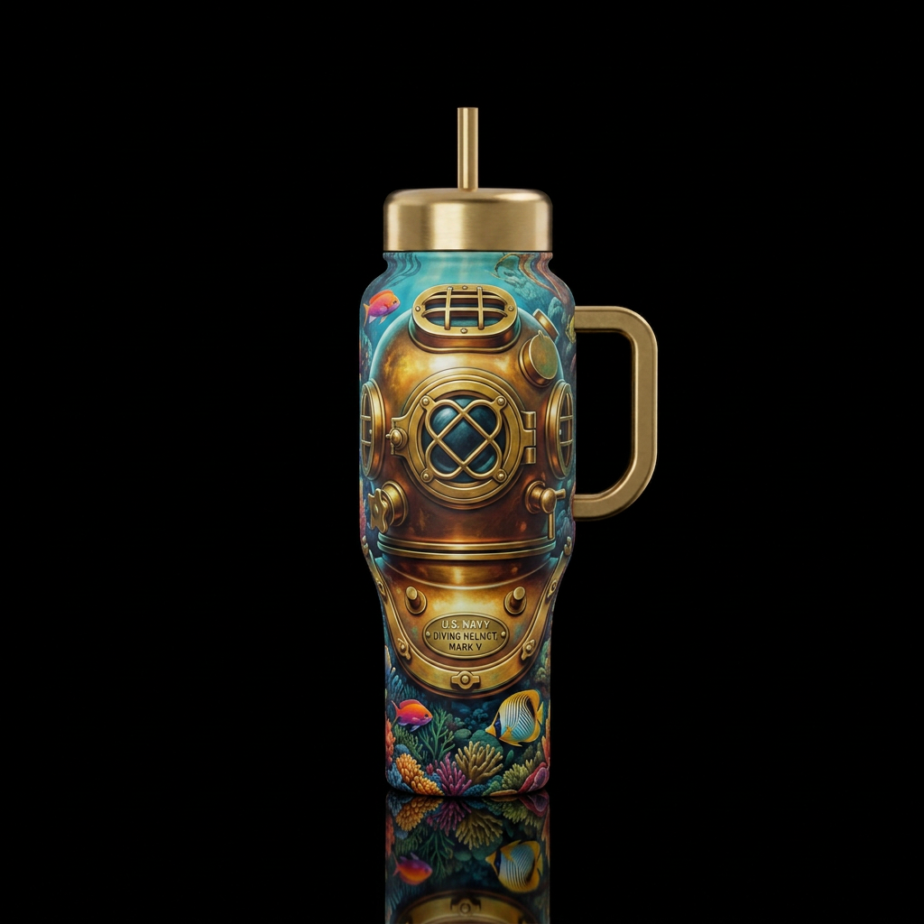 mark v diving helment water bottle design