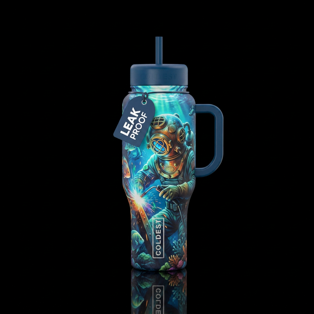 underwater welder water bottle design