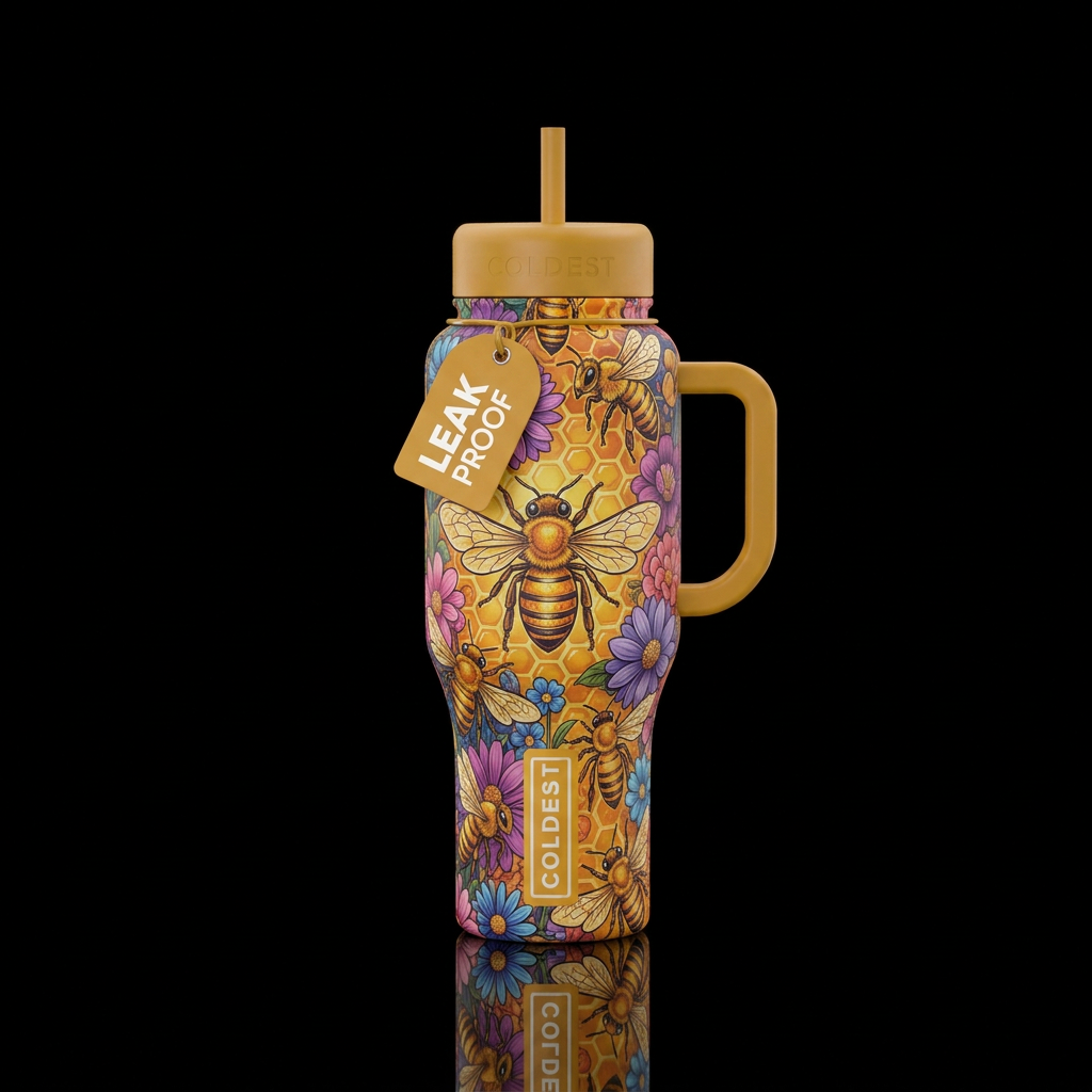 honey bees water bottle design