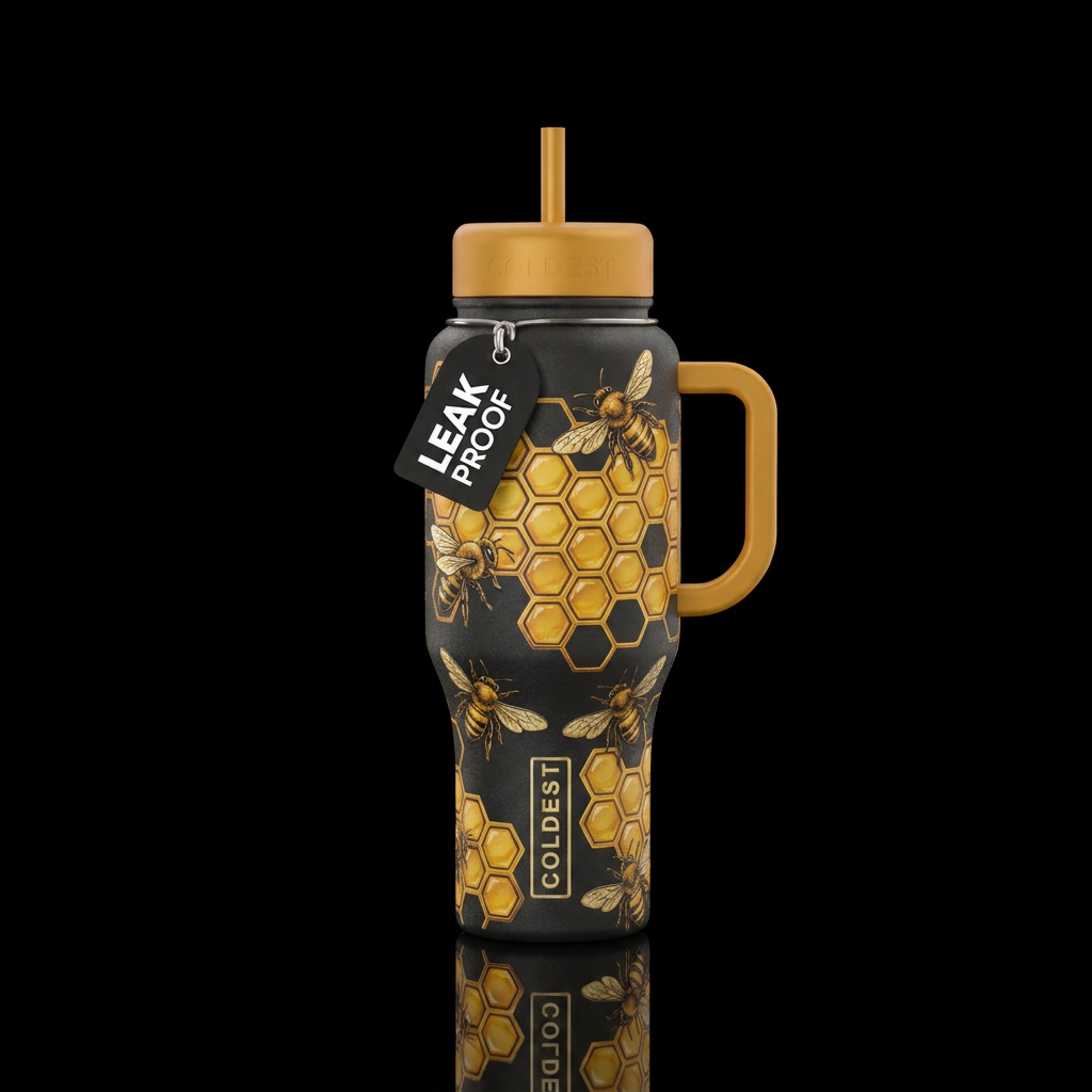 honey bees water bottle design