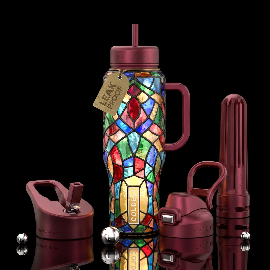Colorful  syained glassglowie water bottle design