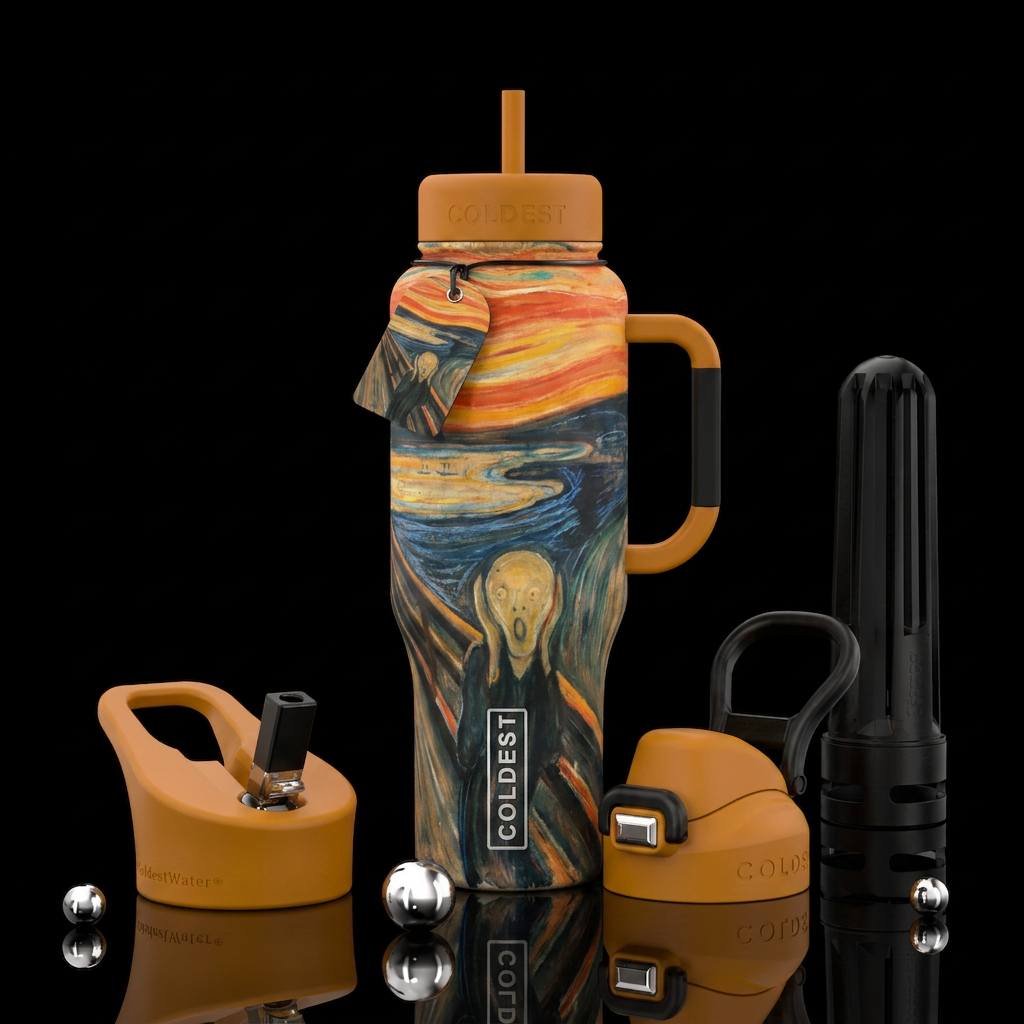 Edvard Munch The Scream artwork water bottle design