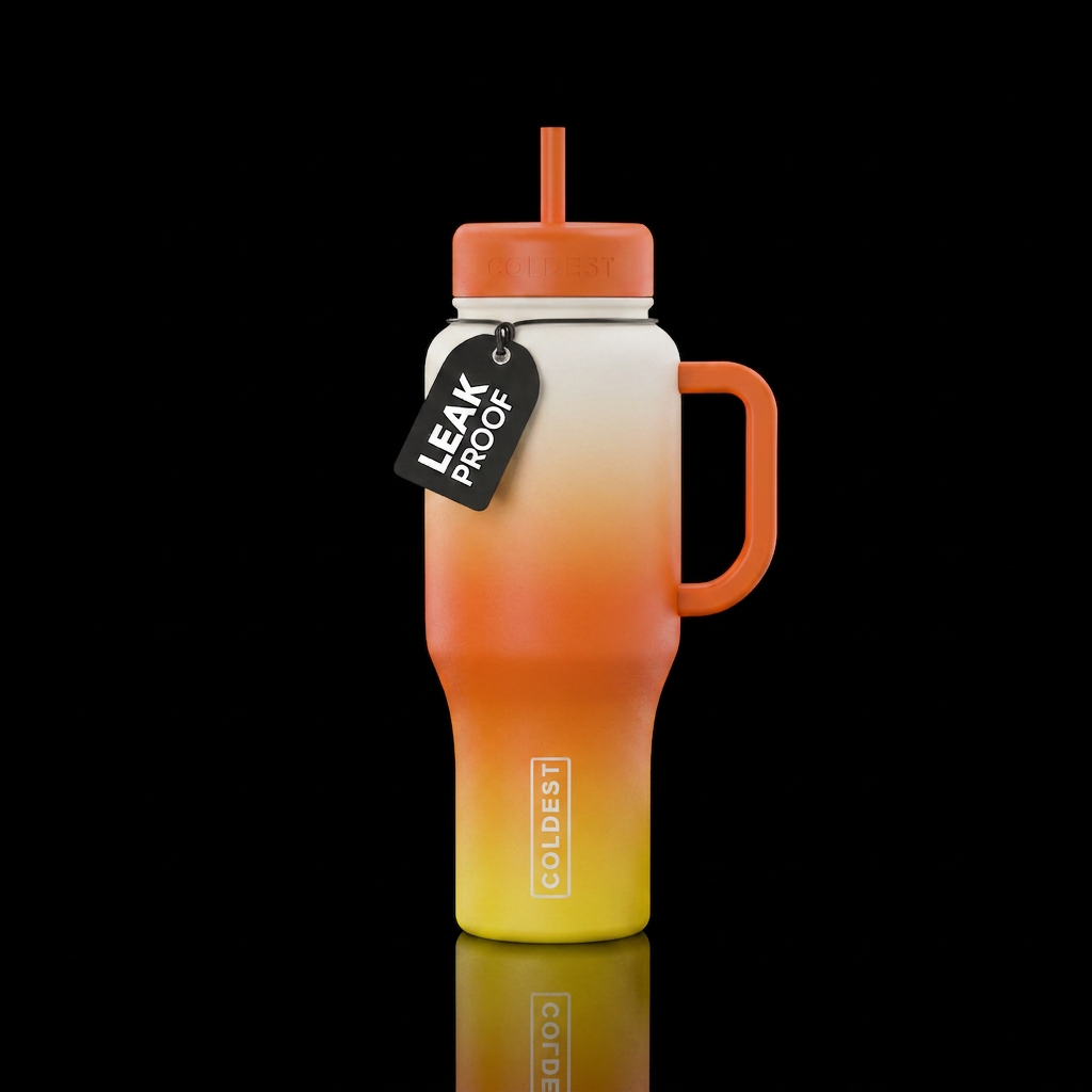 Candy corn ombré water bottle design