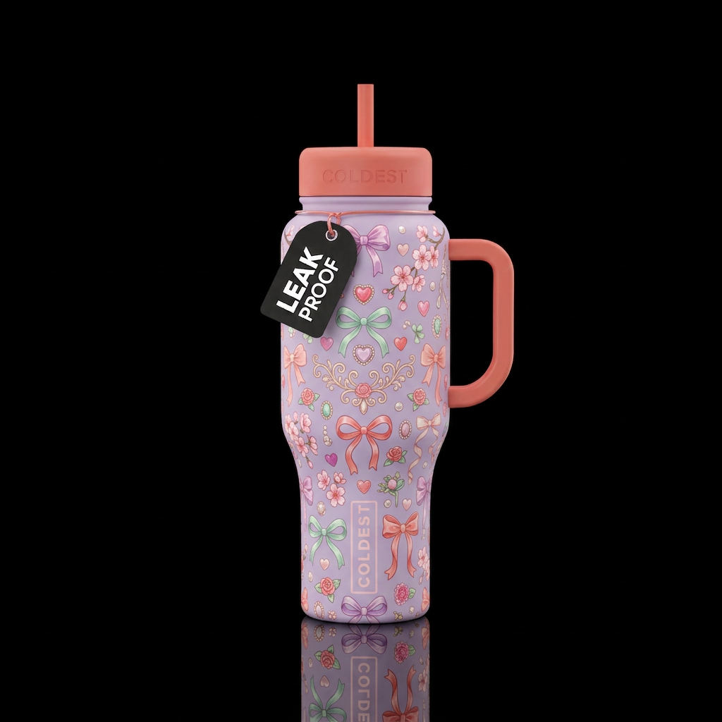 Girlie coquette style water bottle design