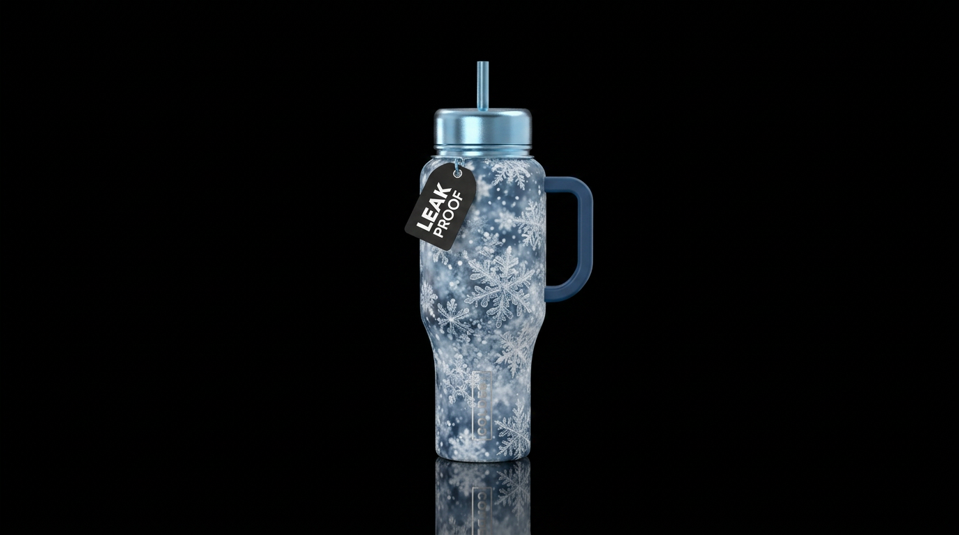Snow fall water bottle design