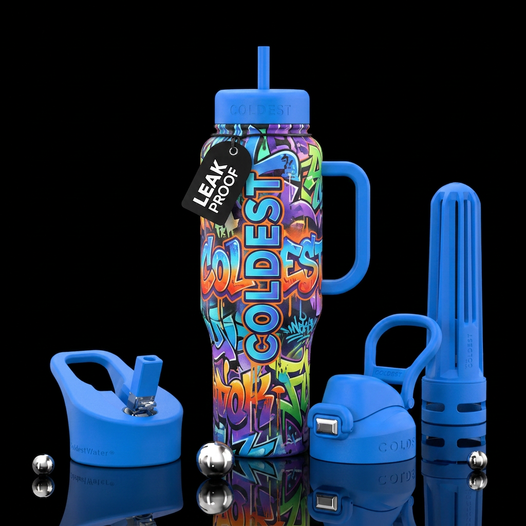 Graffiti art that says coldest water bottle design