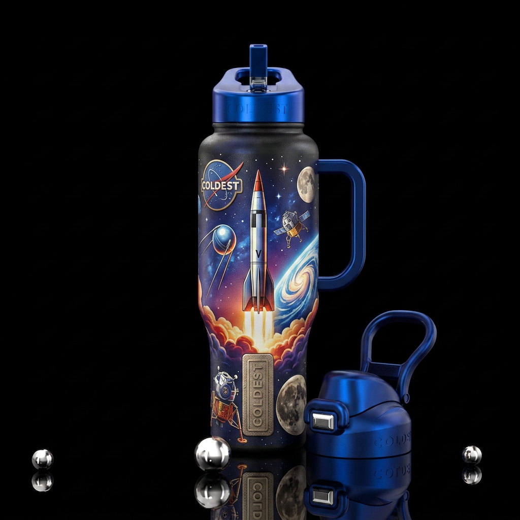 Space race water bottle design