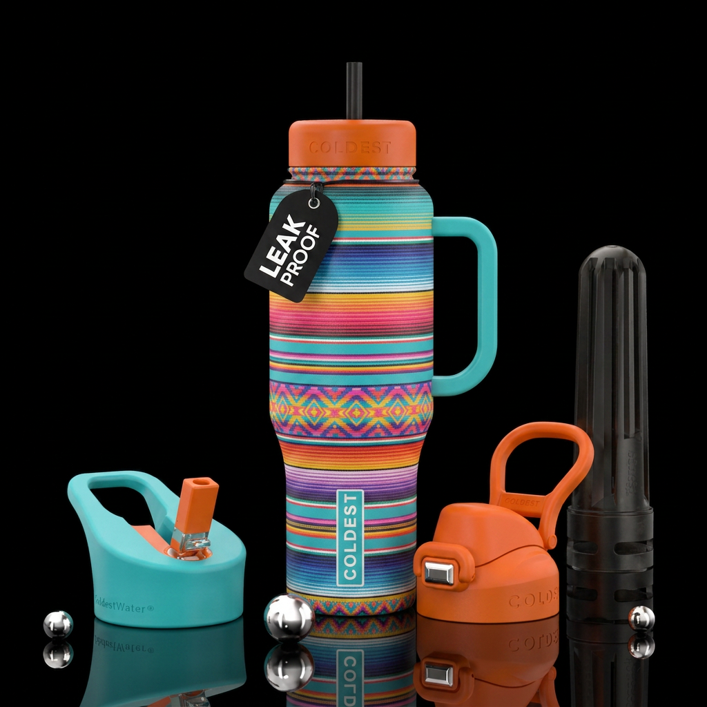fiesta blanket print water bottle design