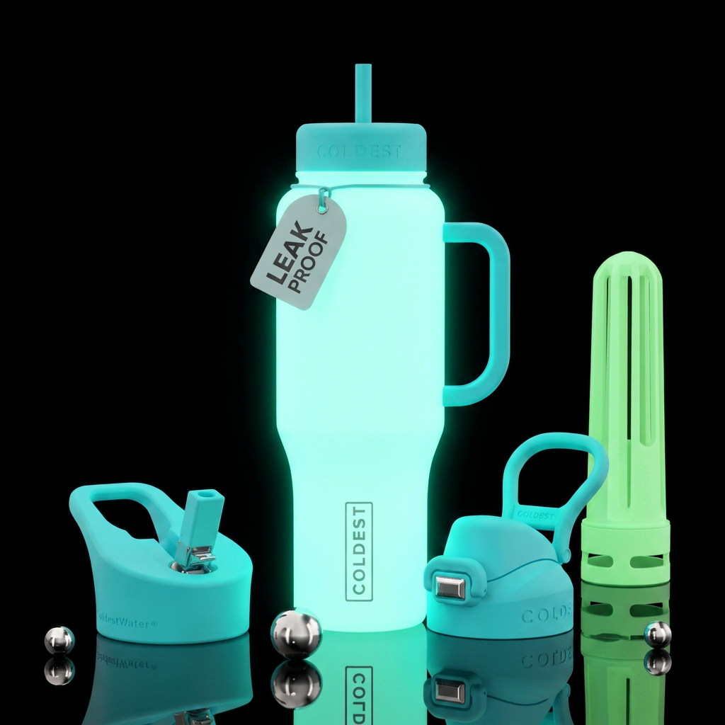 Glow Big or Go Home water bottle design