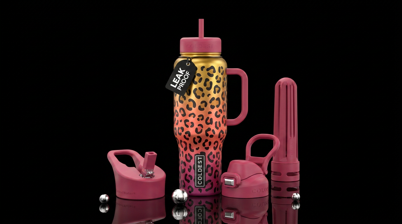 Safari Leopard water bottle design
