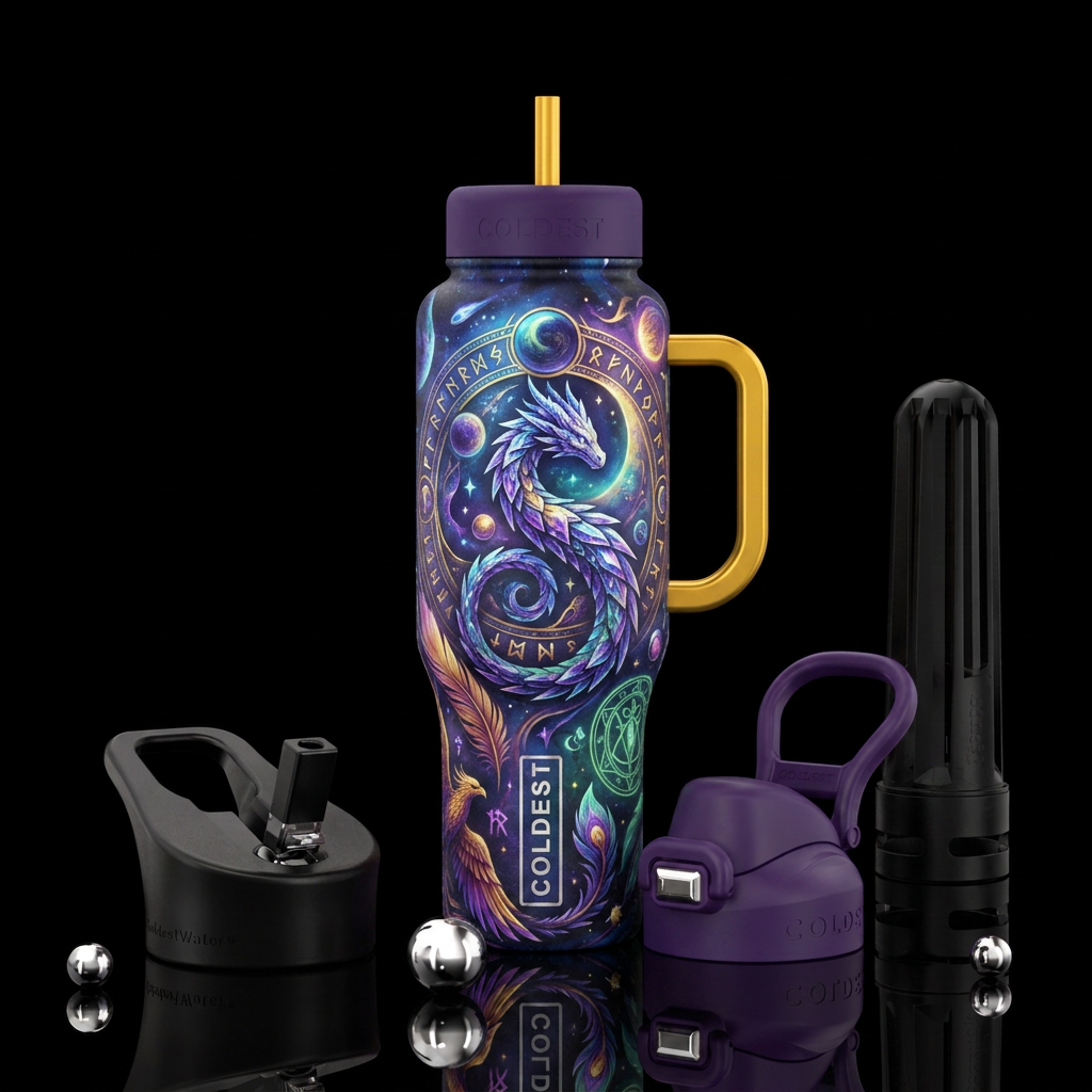 mythical, magical, fantasy water bottle design