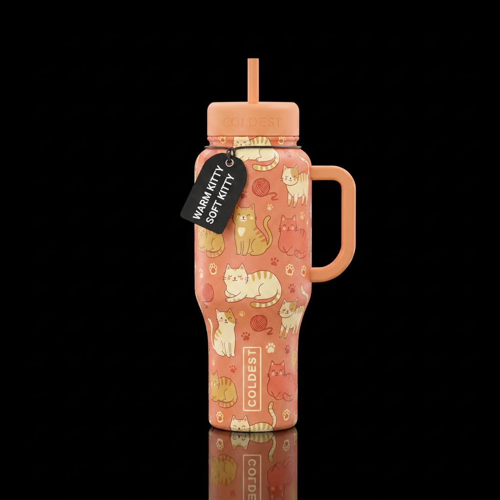 Warm kitty soft kitty water bottle design
