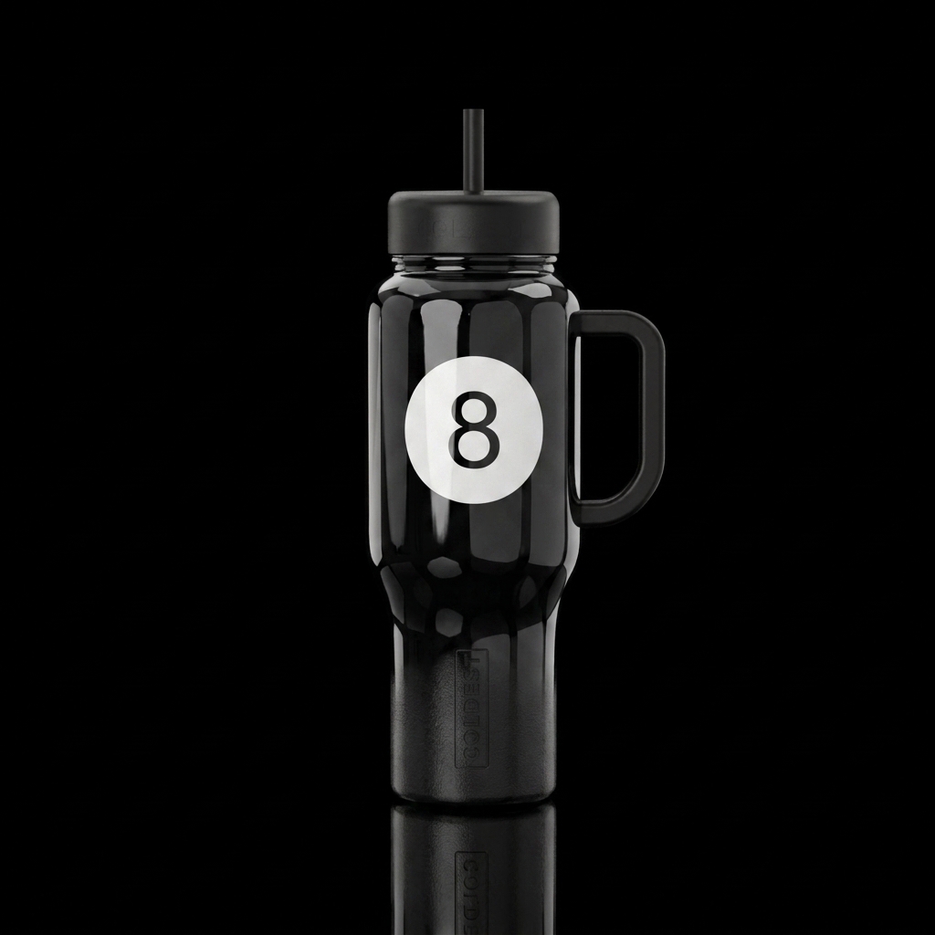 8 ball water bottle design