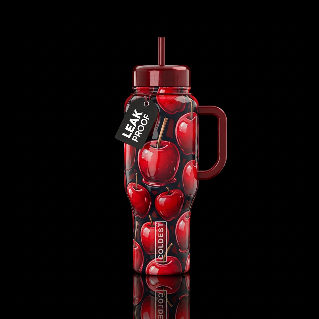 Candy Apples water bottle design