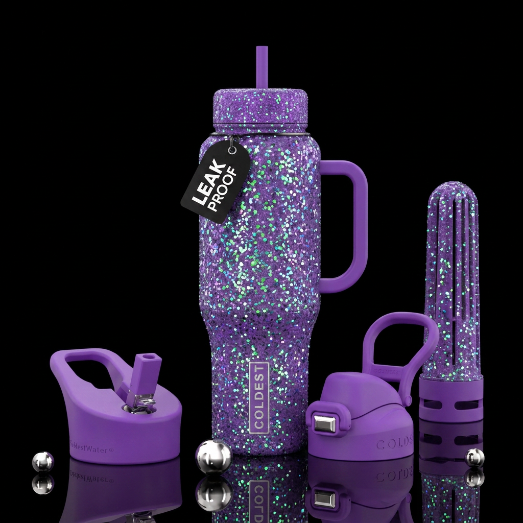sparkly water bottle design