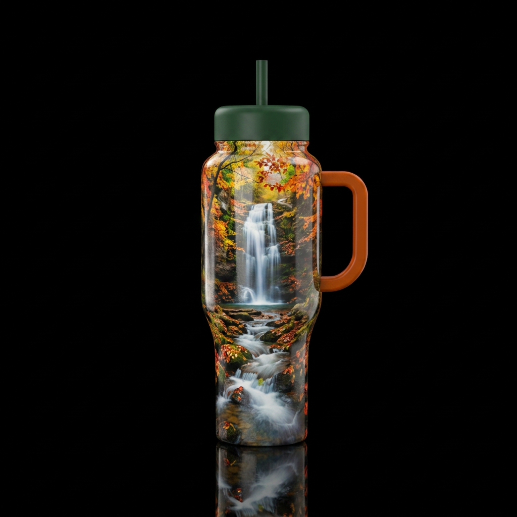 Hidden Autumn Falls water bottle design