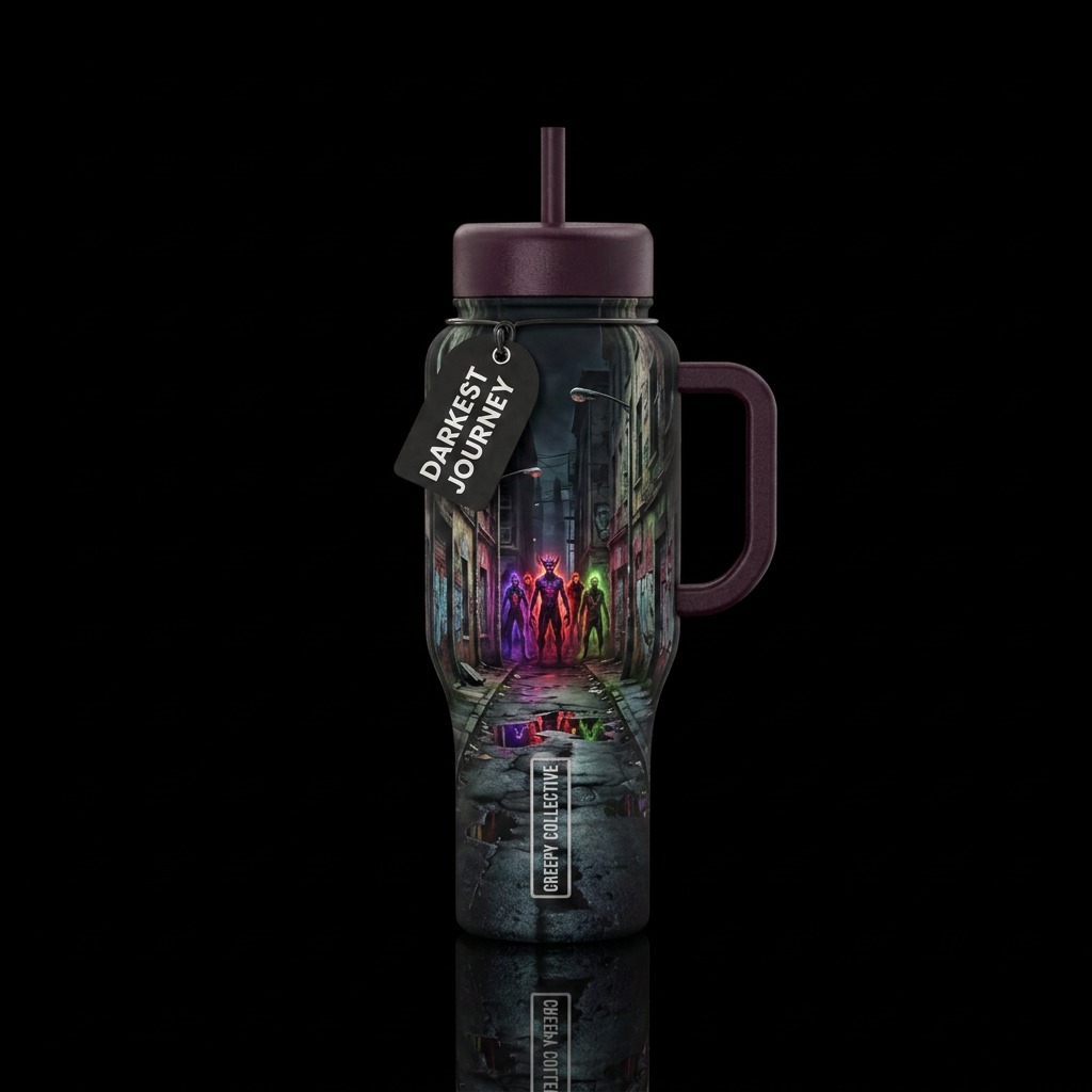 walk down the street water bottle design