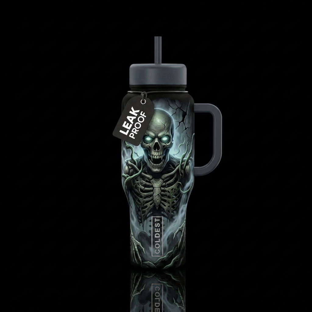 Nightmare never sleeps water bottle design