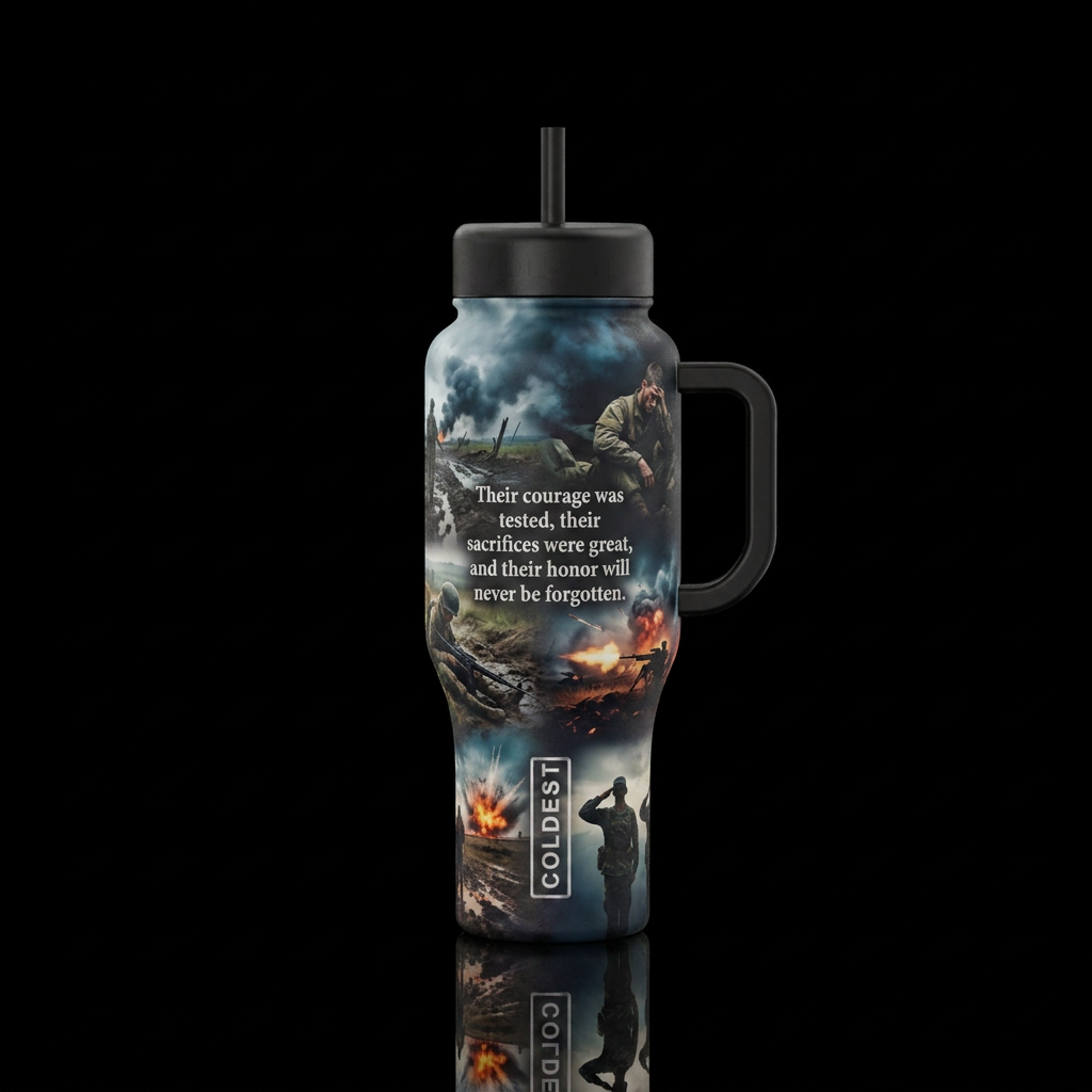 Sacrifice Never Forgotten water bottle design