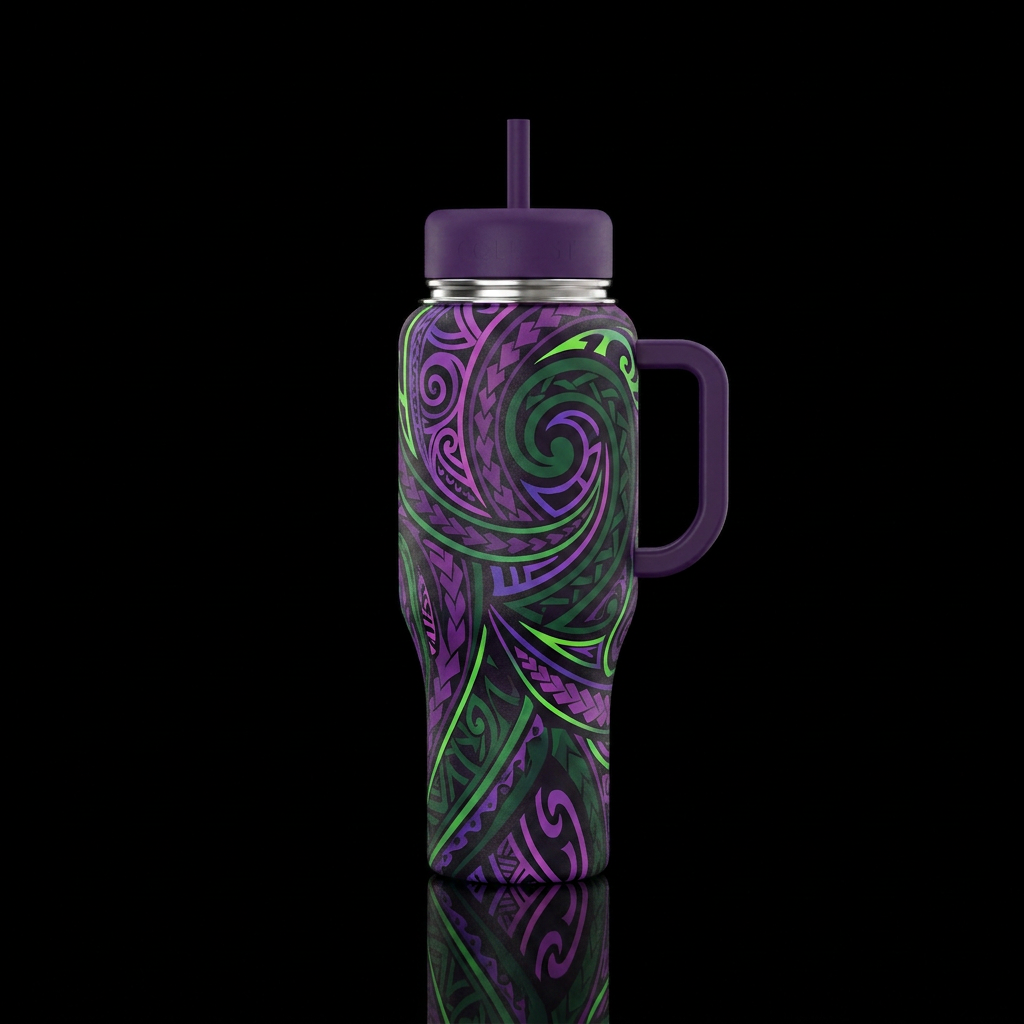 abstract tribal water bottle design