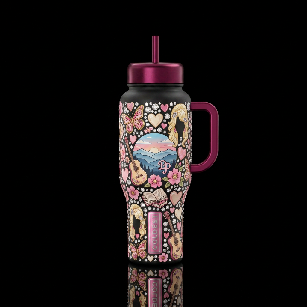 A few of Dollys favorite things water bottle design