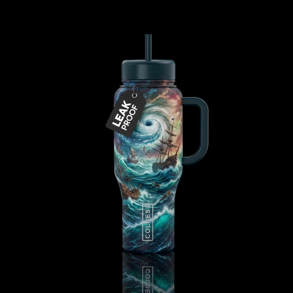 Hurricane's sunken ships water bottle design