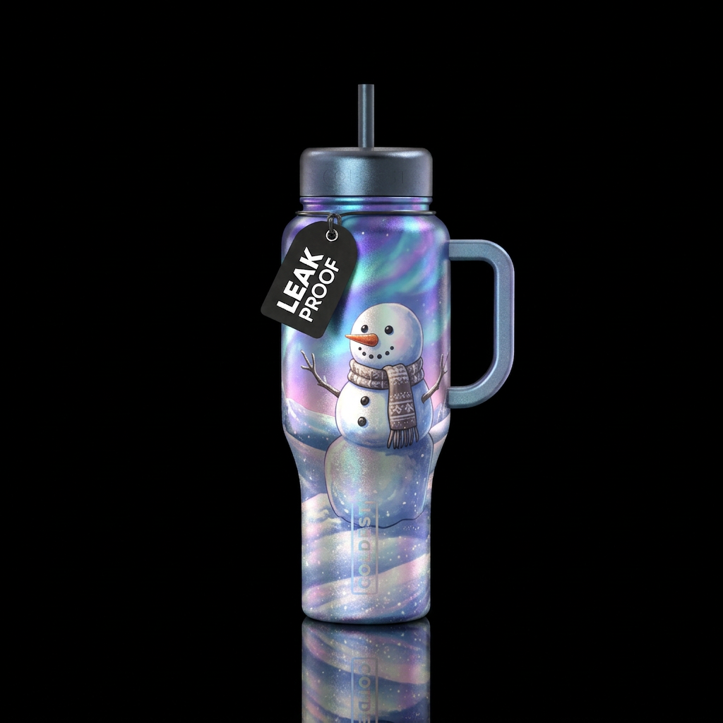 Amazing Snowman Day water bottle design