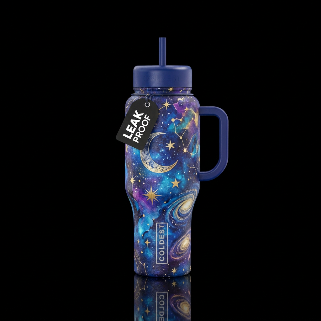 Blue, Celestial water bottle design
