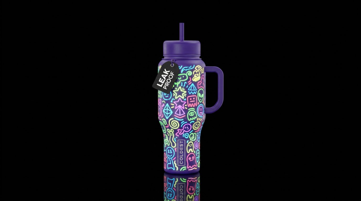 Glowie Doodles water bottle design