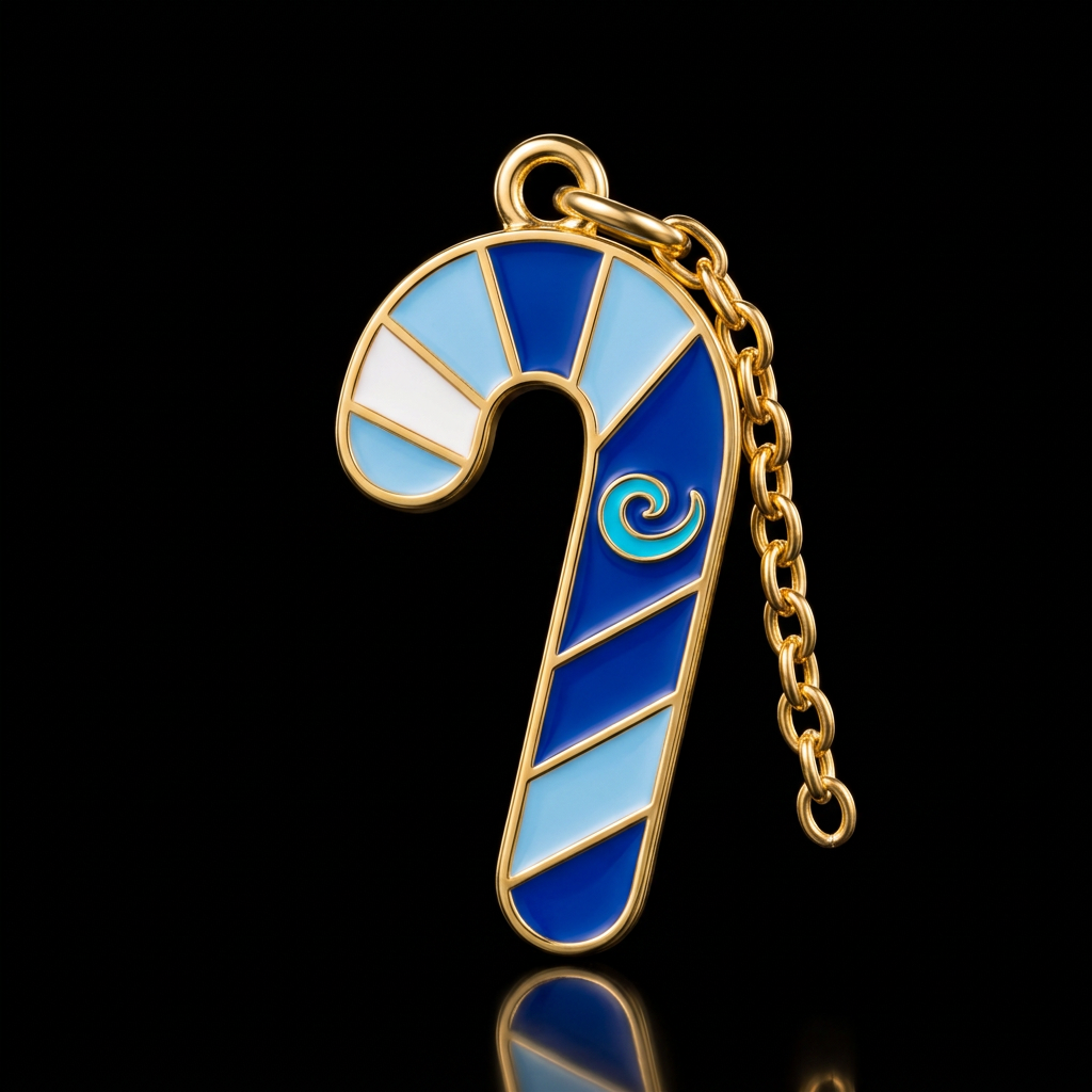 Blue Candy Cane water bottle design