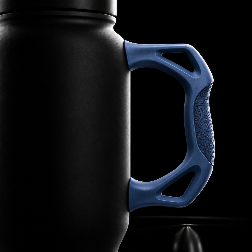 Blue Cameo water bottle design