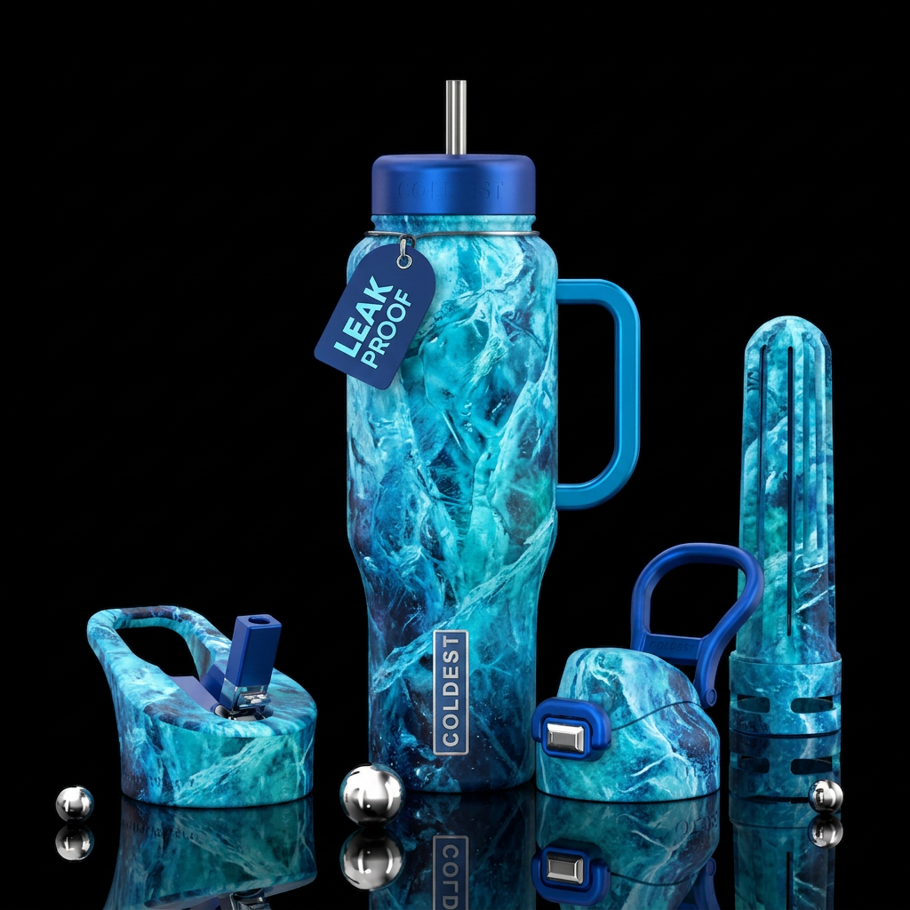 Glacier water bottle design