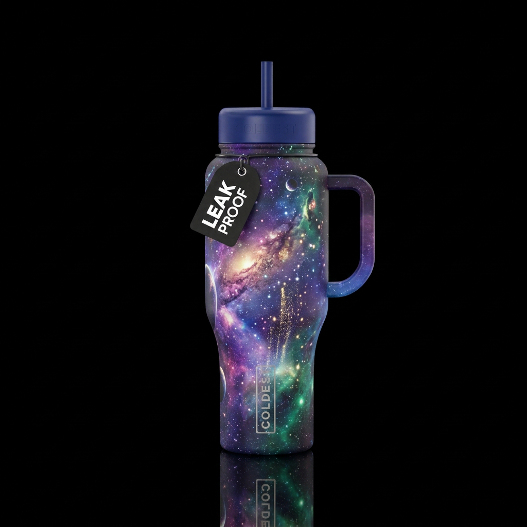 Glowie Galaxy water bottle design