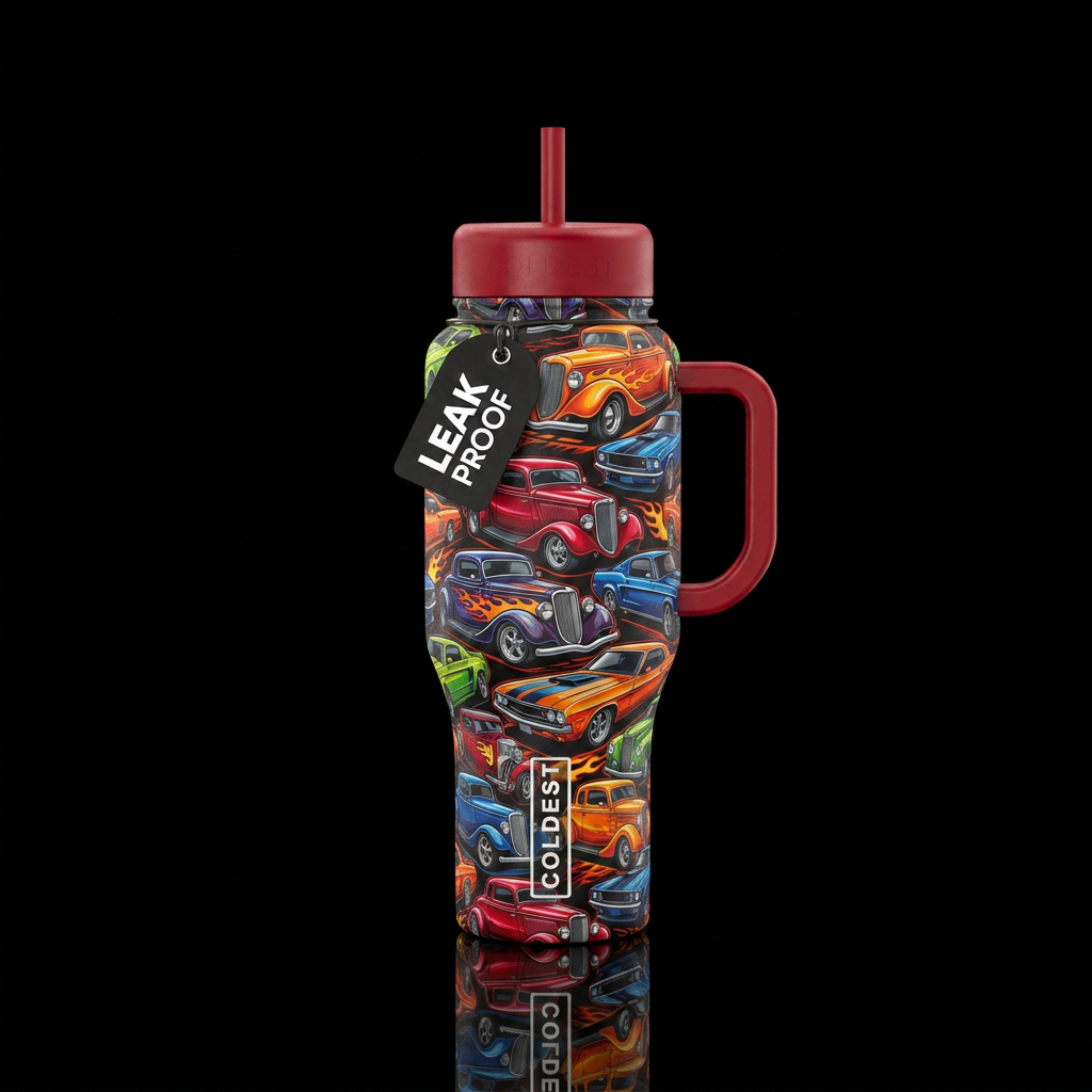Hot Rod Summer water bottle design