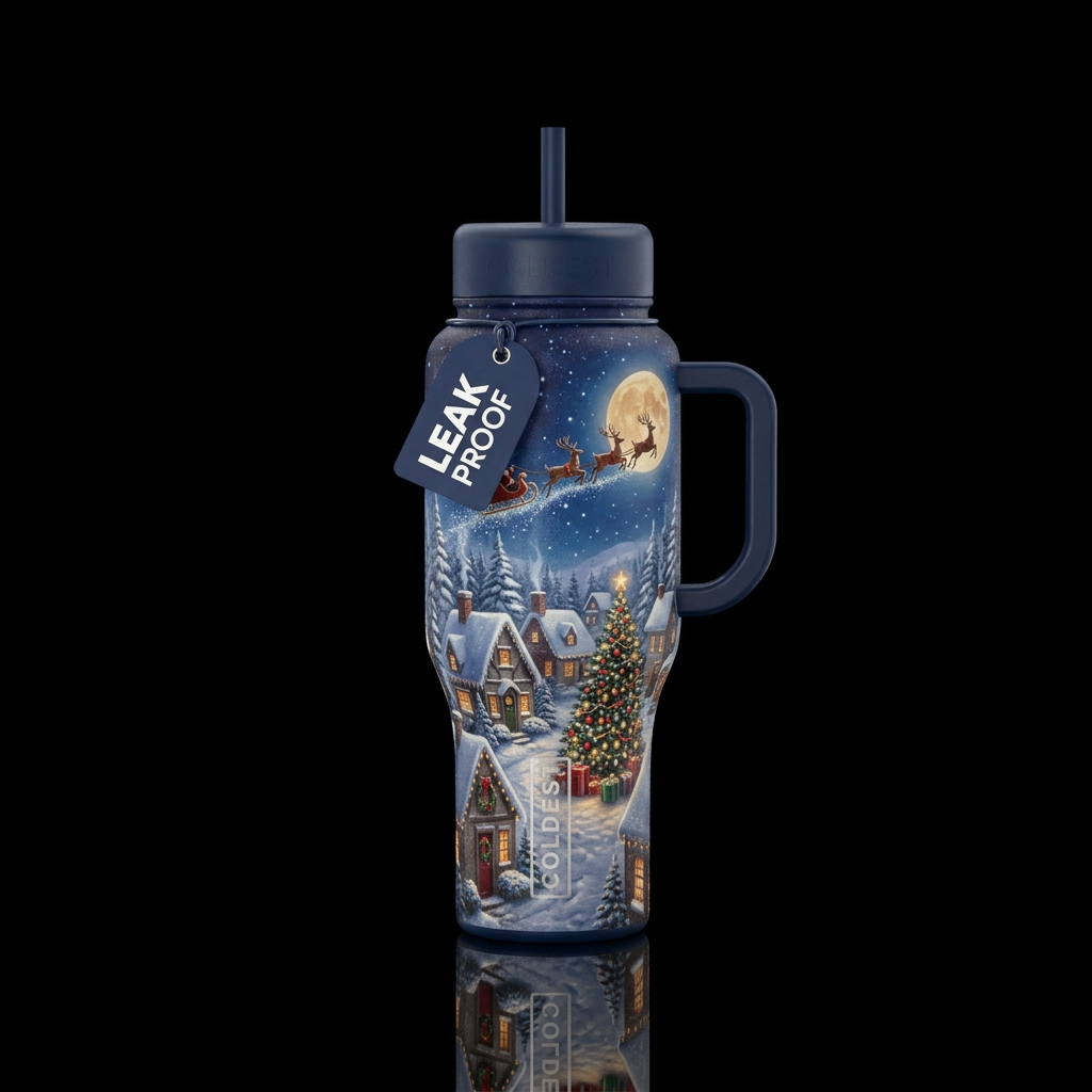 The night before Christmas water bottle design