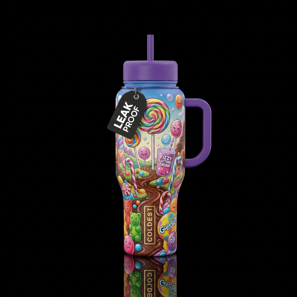 The Snozzberries water bottle design