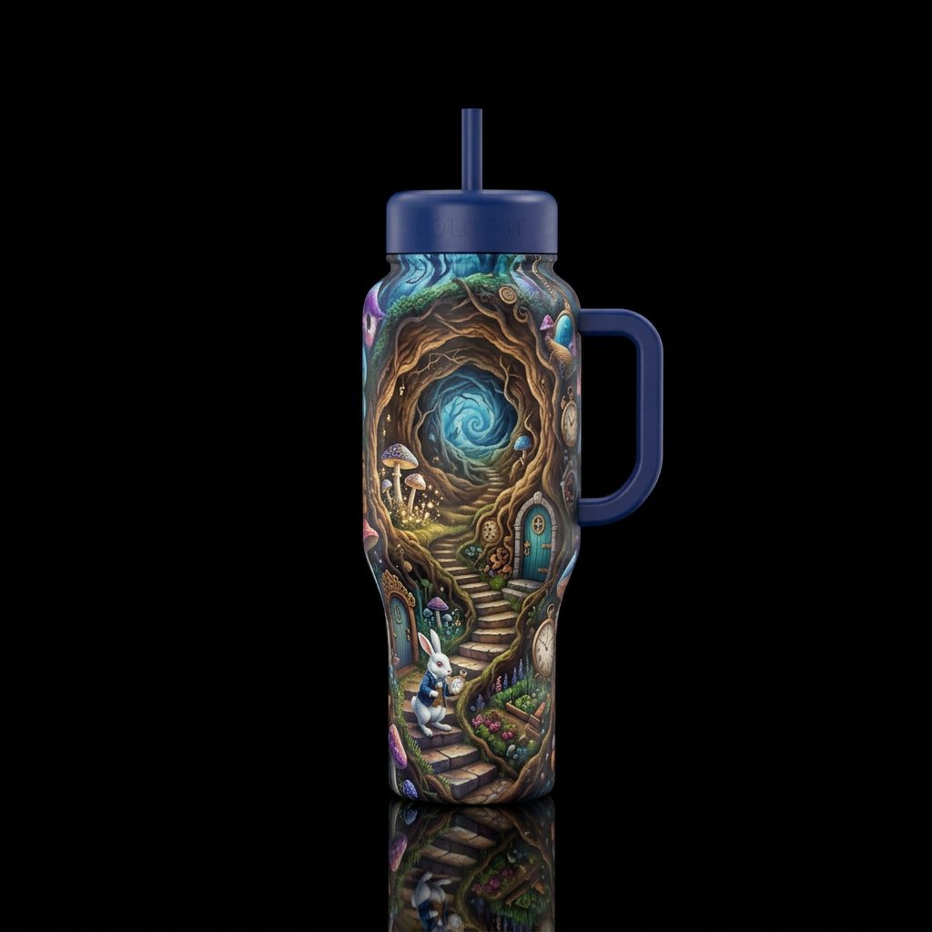 The rabbit hole water bottle design