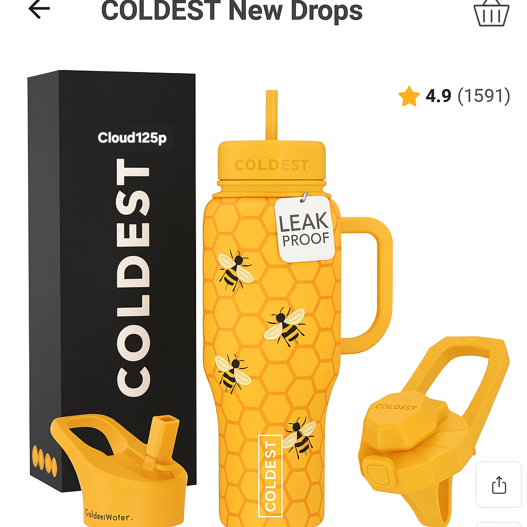 Honey Bee (glowie) 1 water bottle design