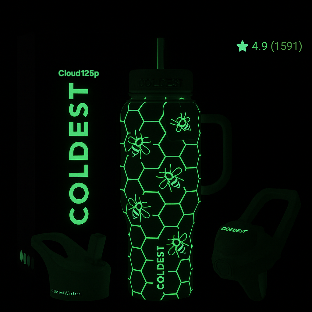 Honey Bee (glowie) 2 water bottle design
