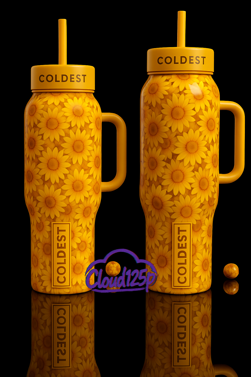 A Thousand Yellow Daisies water bottle design