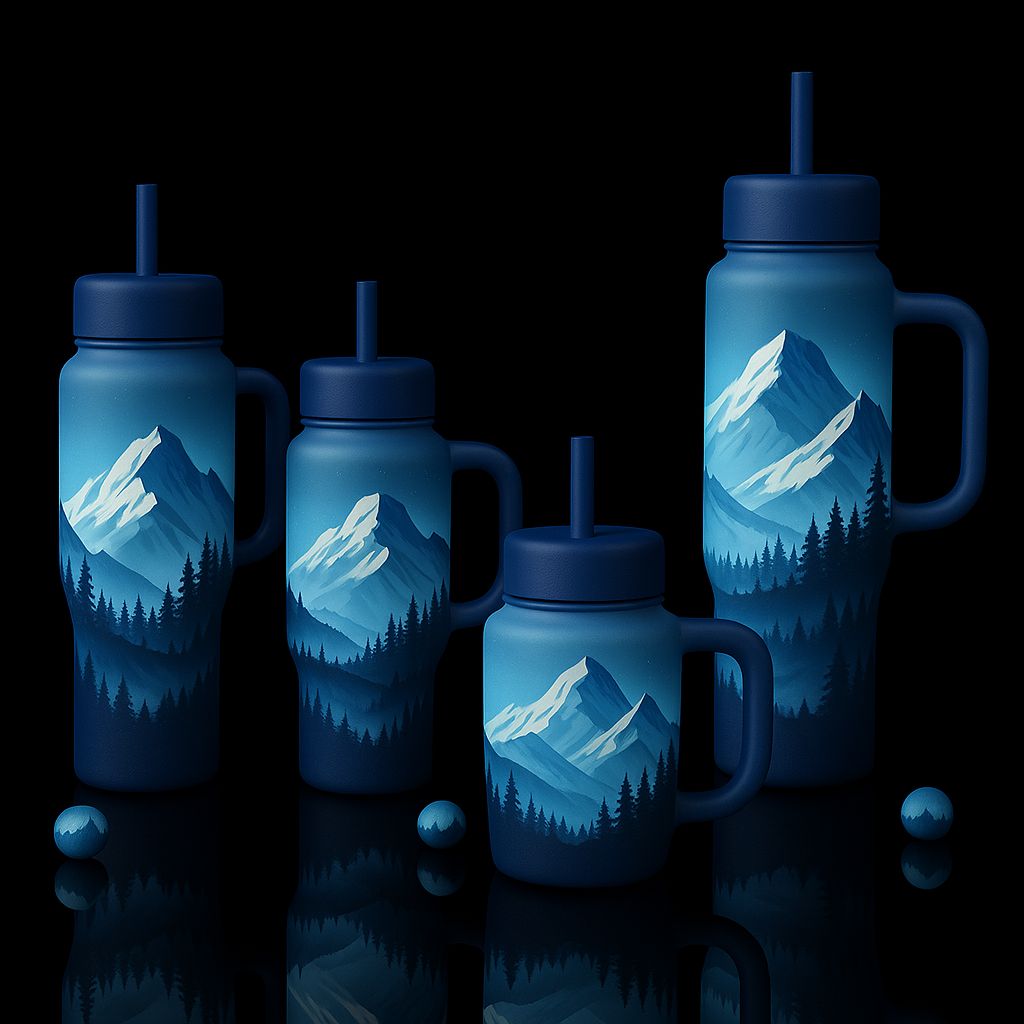 Mountain Landscape water bottle design