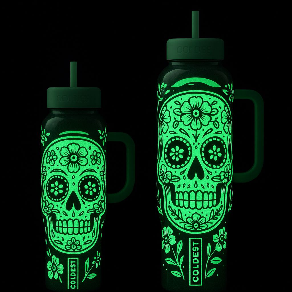 Dia de los muertos & glowie 4 water bottle design