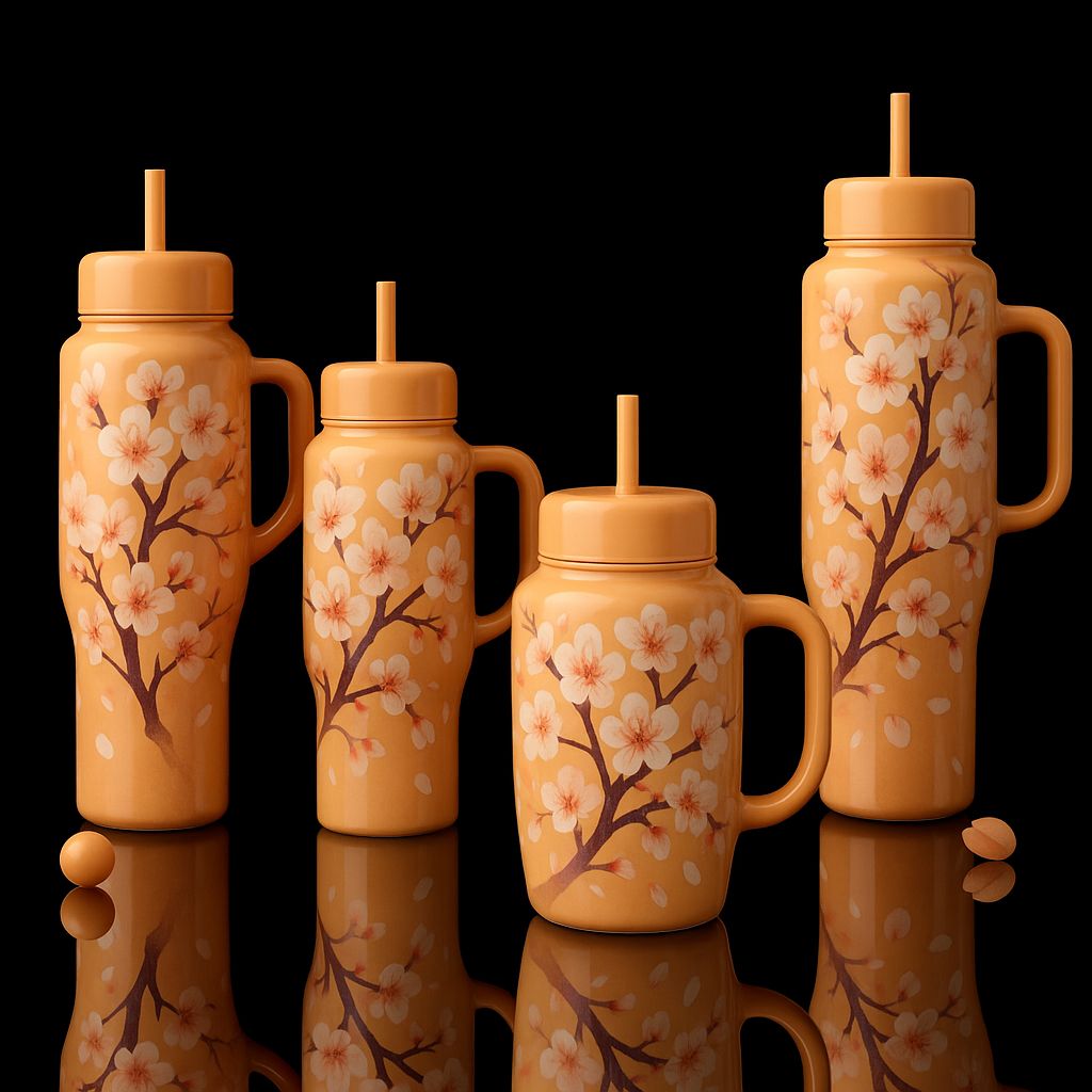 Apricot Bloom water bottle design
